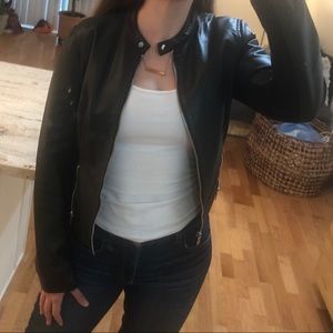 Express EUC black vegan leather jacket sx M